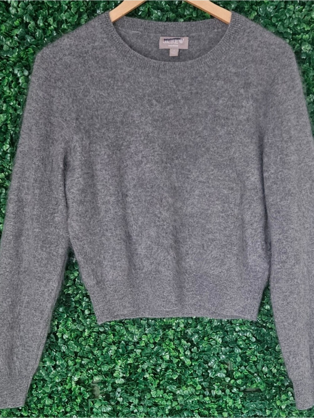 J.Crew Brushed Cashmere Cropped Crewneck Sweater - Picture 3 of 5